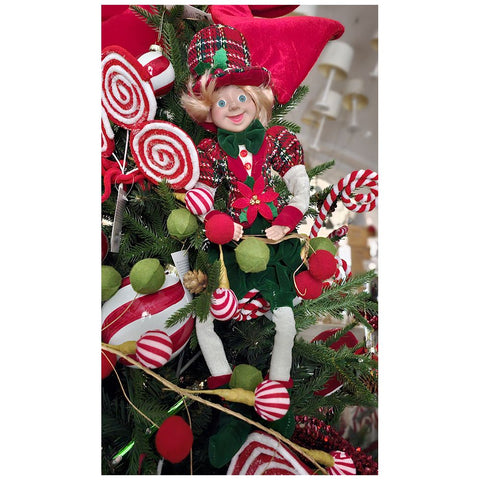 Lutin de Noël fleurs de Lena avec robe et chapeau H50 cm 2 variantes (1pc)