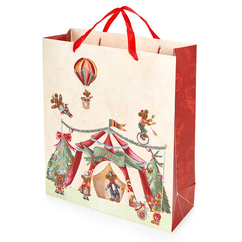 Cloth Clouds Christmas paper bag "Bear Wonderland" 2 variants (1pc)