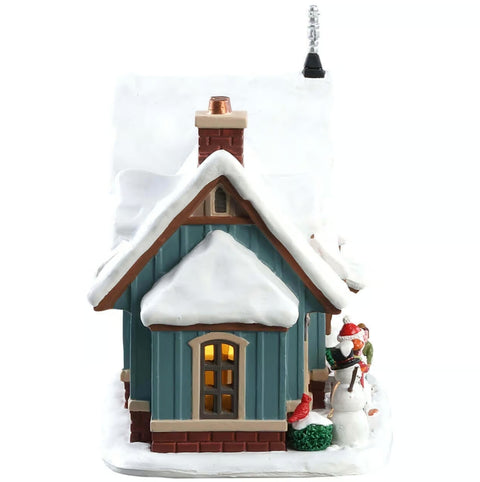 LEMAX Edificio in porcellana con luci led "Snow Day" H17×19.5×12 cm