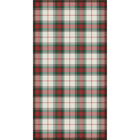 Tessuto a quadri verde rosso e crema per arredo casa stile shabby chic e provenzale