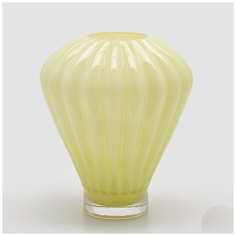 Edg Enzo de Gasperi Vaso in vetro giallo da interno "Diamante" D30xH35 cm - Angelica Home Stabia