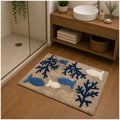 Tappeto bagno mare con pesci e coralli blu, ideale per arredo bagno stile marino e moderno