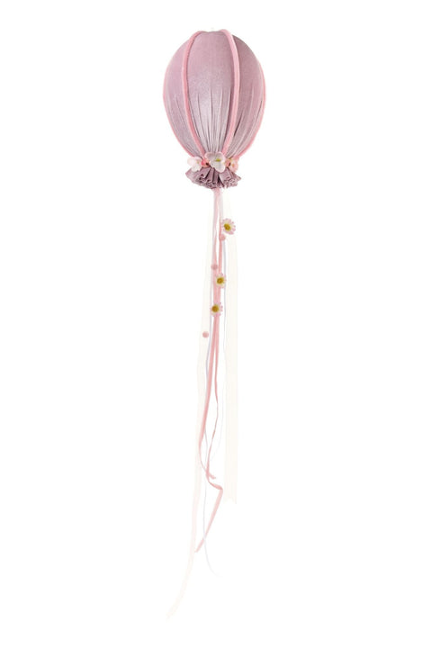 Nuvole di Stoffa Mongolfiera effetto velluto da appendere "Fiorirà" 14.5x14.5xH24 cm 4 varianti(1 unità)