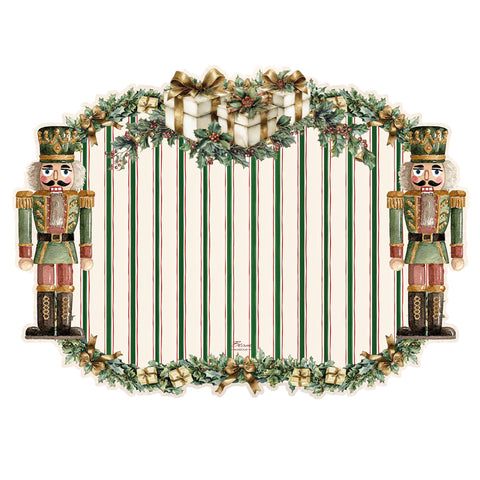 Blanc Mariclò Set 2 tovagliette americane di natale in vinile con schiaccianoci 47x34 cm