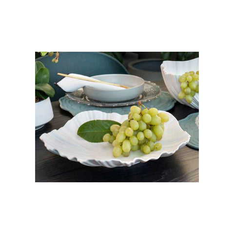 Henriette Centrotavola Tourbillon in ceramica bianca "Flussi" D35 cm - Angelica Home Stabia