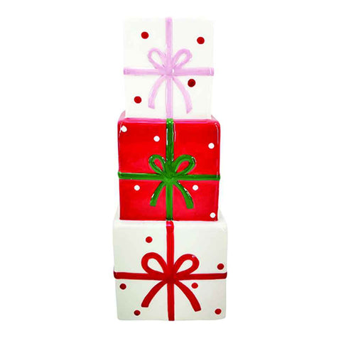Easy Life Vaso di natale in ceramica pacchi regalo "Ribbon"