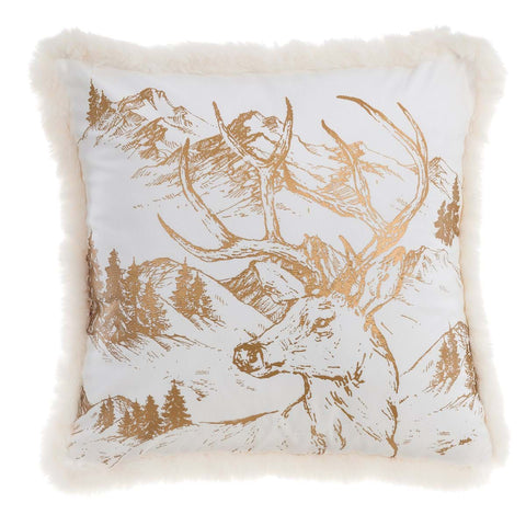 Coussin de Noël Blanc Mariclò avec fourrure écologique 45x45 cm