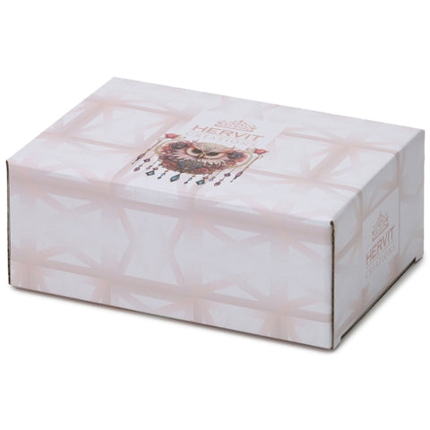 Hervit Candela Civetta in vetro rosa Animalgem Profumazione Oud D9xH10 cm