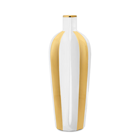 Fade White/Gold Ceramic Vase "Mira" 15xH40 cm