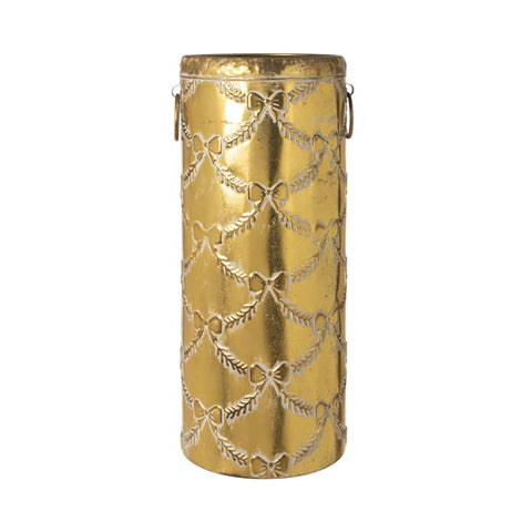 L'arte di Nacchi Vaso Portafiori con fiocchi metallo oro D20 H51 cm