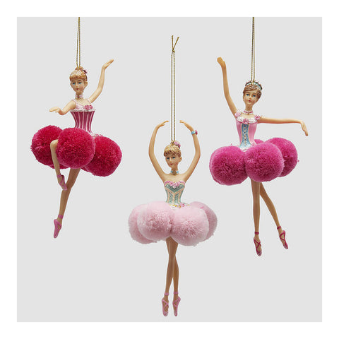EDG Ballerina con abito rosa decorazione natalizia H18 cm 3 varianti (1unità)