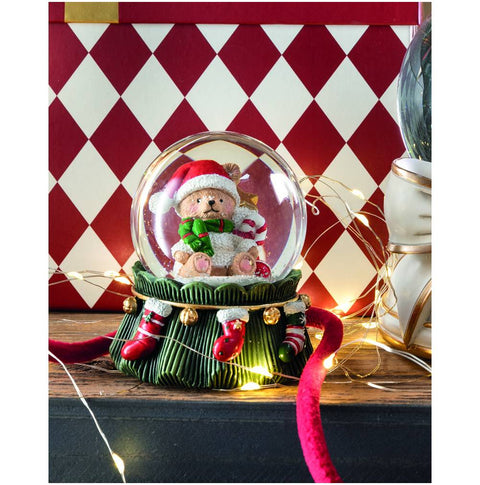 Henriette Globo di natale con Orsetto in resina "Prestige" D8xH9 cm