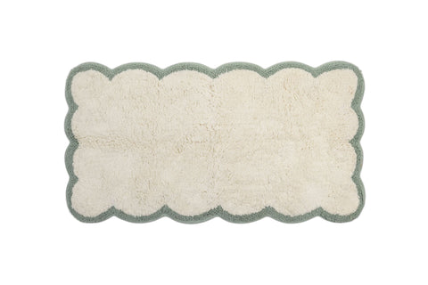 Cloth Clouds Cotton Bath Mat Butter/Green 70x120 cm