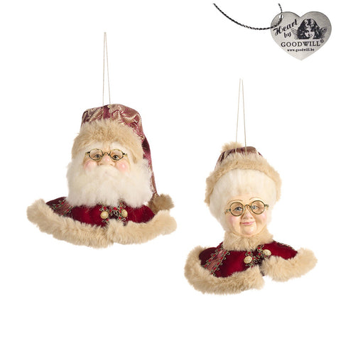 GOODWILL Christmas pendant in resin and fabric H18 cm 2 variants (1pc)