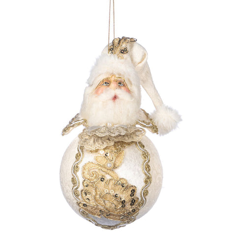 GOODWILL Santa Claus Ball White/Cream 11cm 2 variants (1pc)