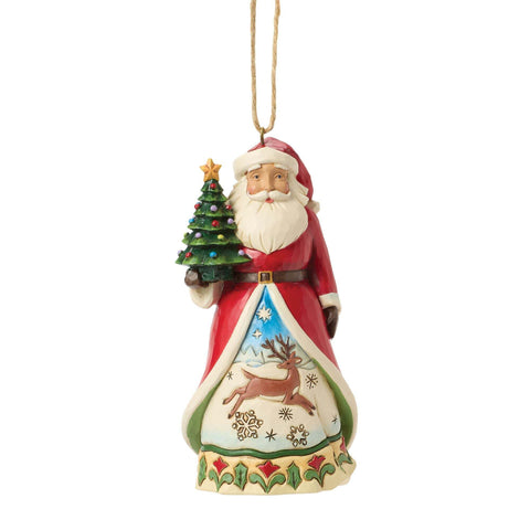 Enesco Decoro per albero Babbo Natale con alberello "Jim Shore" H9 cm