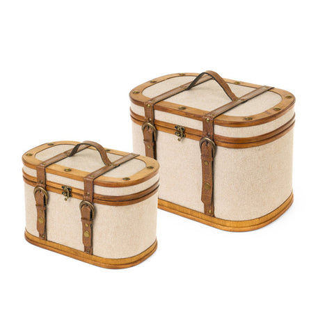 Nuvole di Stoffa Set 2 bauletti legno 31x20x20 - 36x25x24,5 cm