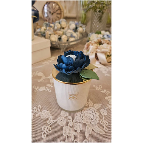 Chiaraela Candela grande Peonia "Giardino" D8.5xH14 cm 8 varianti(1 unità)