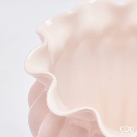 Edg Enzo de Gasperi Vaso Fleur portafiori in vetro rosa D23xH27 cm