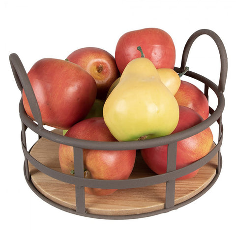 Clayre & Eef Porta frutta / verdura grigio Ø25x9/15 cm