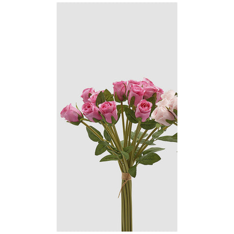 EDG Enzo de Gasperi Mazzo 18 Rose con foglie artificiali H40 cm 2 varianti(1 unità)