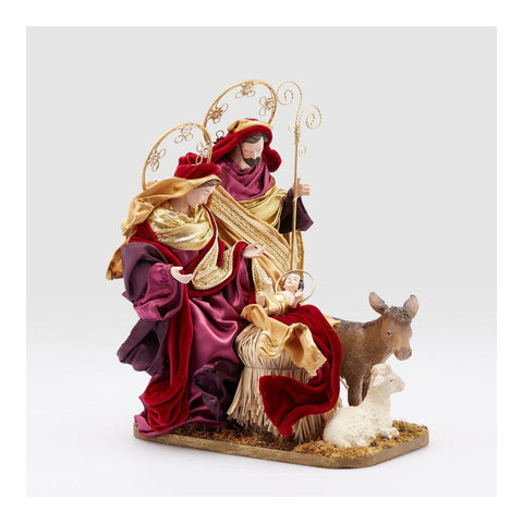 EDG Baroque Nativity Scene Christmas Decoration Holy Family Resin and Fabric H38 cm