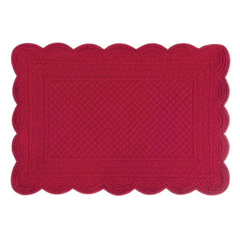 Blanc Mariclò Set 2 tovagliette americane rettangolari in cotone rosso "Carmen" 35x50 cm