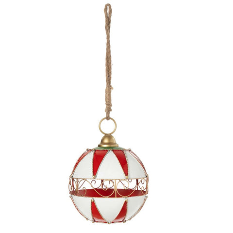 L'arte di Nacchi Sfera Campana di natale in metallo 30x30x10 cm