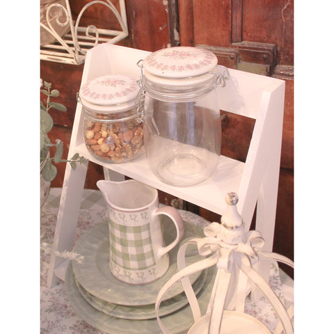 Clouds of Cloth Jar with cap "Wendy" Shabby Chic 11xh17.5 cm