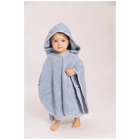 Chez Moi Poncho bambino in spugna di cotone e pizzo "Gita a Venezia" 4 varianti(1 unità)
