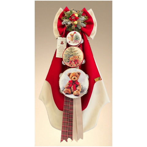 Madame Fioccò Fiocco grande di natale con tamburelli "La Magia del Natale" H80 cm
