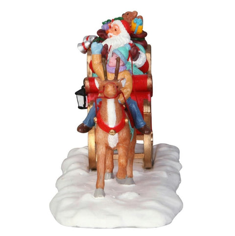 Lemax Babbo natale con slitta "Santa's Sleigh" in poliresina H7 x 15.3 x 5.7 cm