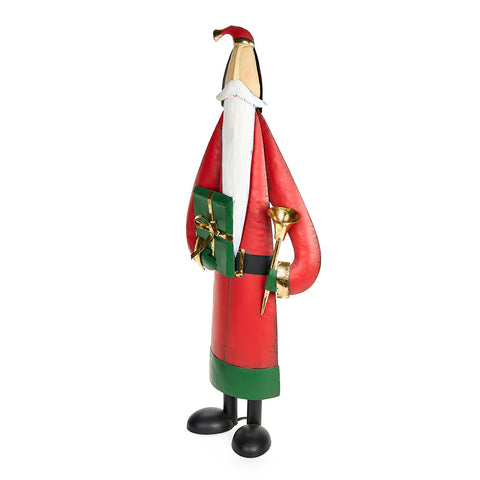 Nuvole di Stoffa Statuina Babbo natale in metallo "Cartolina di Natale" 36x14xH86 cm