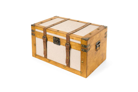 Nuvole di Stoffa Set 2 bauli coppia contenitori legno 50x31x26 - 60x37x30 cm