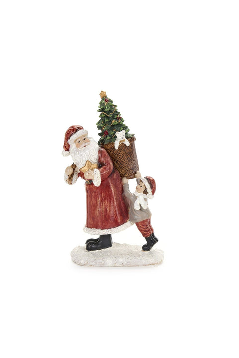 Nuages ​​en tissu Père Noël lumineux "Carte de Noël" 12x9xH19 cm