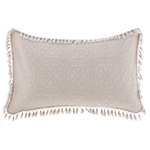 Lot de 2 Housses de Coussin en Coton Beige "Le Nappe" 50x80 cm Blanc Mariclò