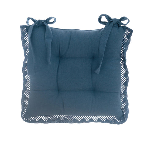 Lot de 2 coussins de chaise polyfill bleu « New Infinity » Blanc Mariclò, 40x40 cm