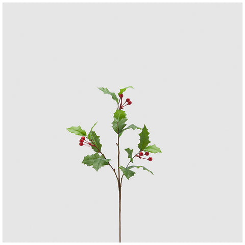 EDG - Enzo De Gasperi Christmas branch Holly with berries H60 cm