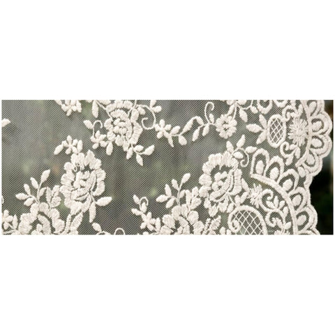 Chez Moi Set of two curtain panels in optical white lace "Provence" Shabby Chic 60xH240 cm