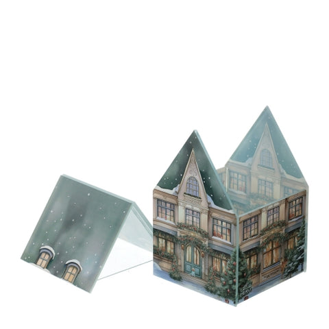 Boîte en verre de Noël Hervit « Cottage » D9xH13 cm
