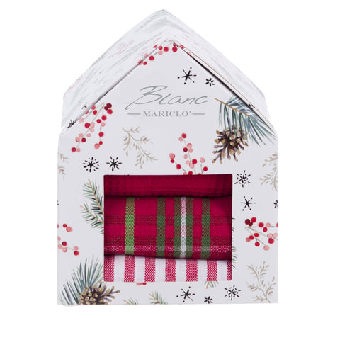 Blanc Mariclò Set of 3 Christmas Tea Towels + Home Gift Box 38x63 cm