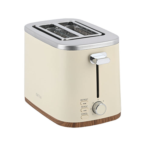 Estia Home Tostapane 2 Fette in acciaio inox crema "Pure Cream Edition" 800W