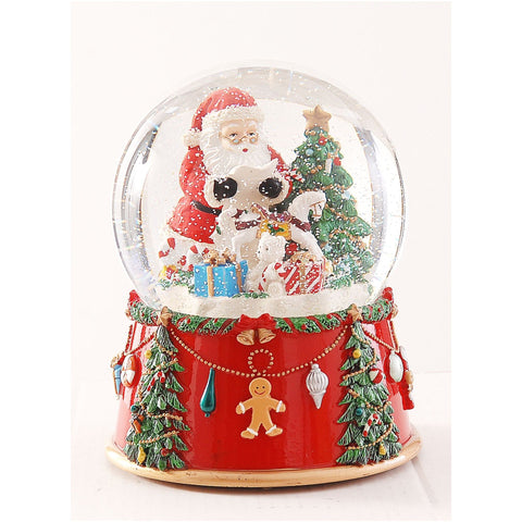 Boule à neige Vetur avec Père Noël et musique 20 cm