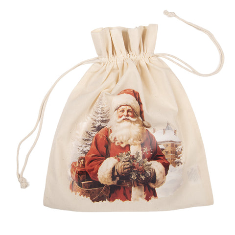 Clayre & Eef Sacchetto regalo natalizio tessuto 21x1xH25 cm