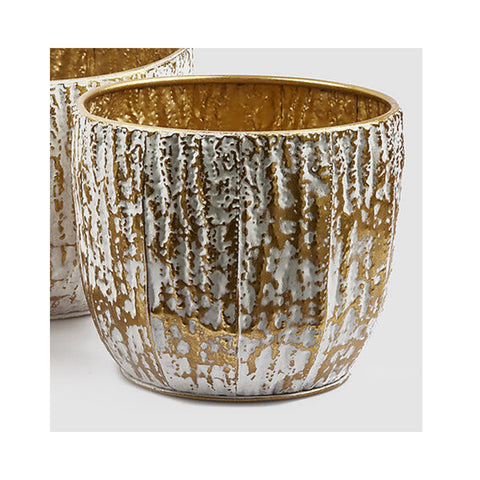 Vase à rainures en métal blanc/doré Edg Enzo de Gasperi 3 variantes (1 unité)