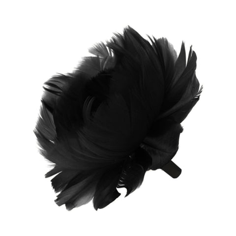 Hervit Topper Fleur décorative noire avec plumes D12 cm