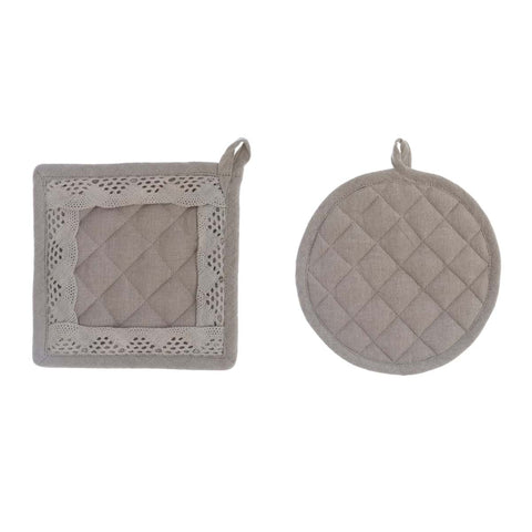 Lot de 2 maniques beiges Blanc Mariclò « New Infinity » D20 cm/16x16 cm