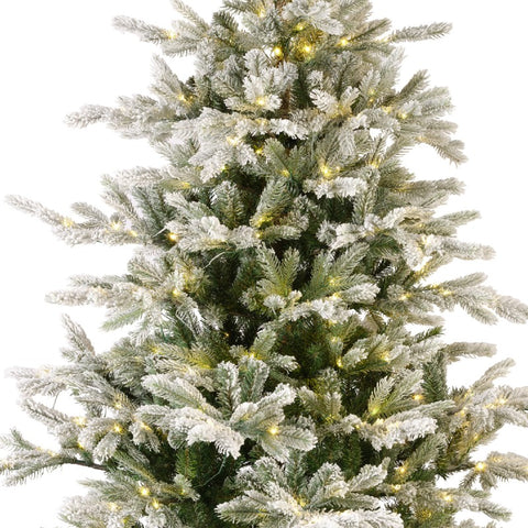 Sapin de Noël Kaemingk Grandis enneigé et pré-illuminé avec 700 lumières LED, D162 x H240 cm