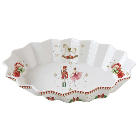 Assiette ovale en porcelaine de Noël Easy Life 25x17 cm