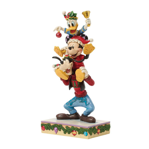 Enesco Disney Statuina di natale Topolino, Pippo e Paperino H21.5 cm